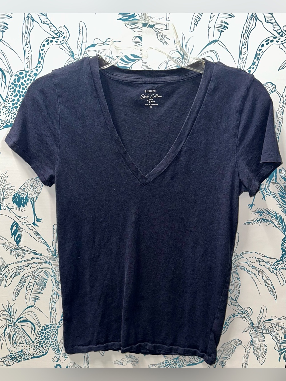J. Crew Slim V-Neck Tee - Navy Blue